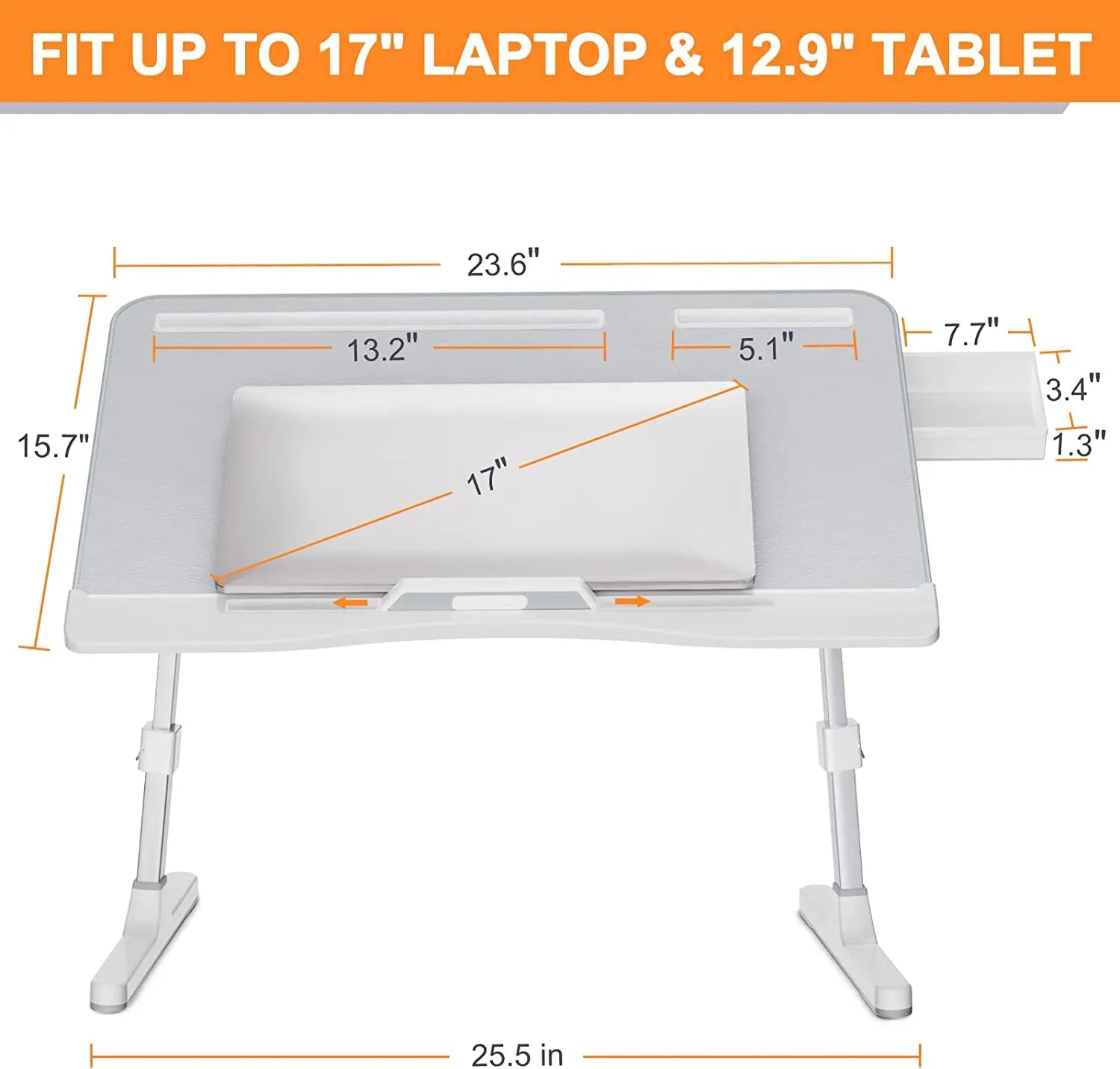 Home Folding Laptop Desk for Bed & Sofa Laptop Bed Tray Table Desk Portable Lap Desk for Study and Reading Bed Top Tray Table