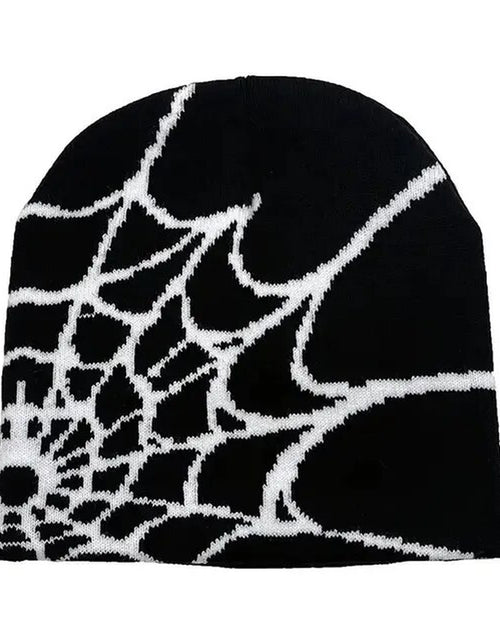 Load image into Gallery viewer, Y2K Beanie Spider Web Hat Y2K Knit Beanie Hat Skullies Beanie Spider Web Beanie Hat Baggy Slouchy Beanie Cap Skull Cap
