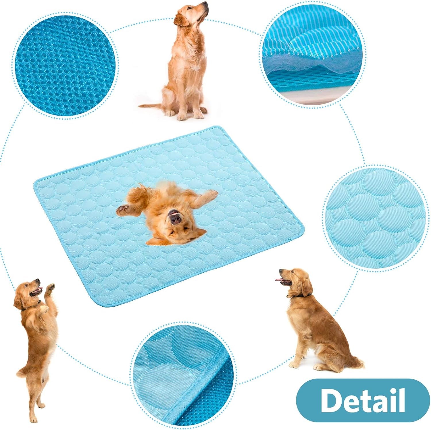 Dog Cooling Mat Pet Cooling Mat Cooling Pad for Sleeping Cooling Pad for Bed Dog Crate Pad Pressure Activated Cooling Mat for Dogs and Cats Keeps Dogs and Cats Cool in Summer for Cars