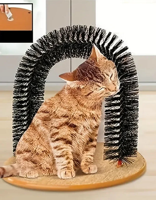 Load image into Gallery viewer, 1Pc Cat Toy Arch Self Groome Pamper Feline with a Massage Grooming Rubbing with Scratching Pad Toy for Cats Interactive Toys
