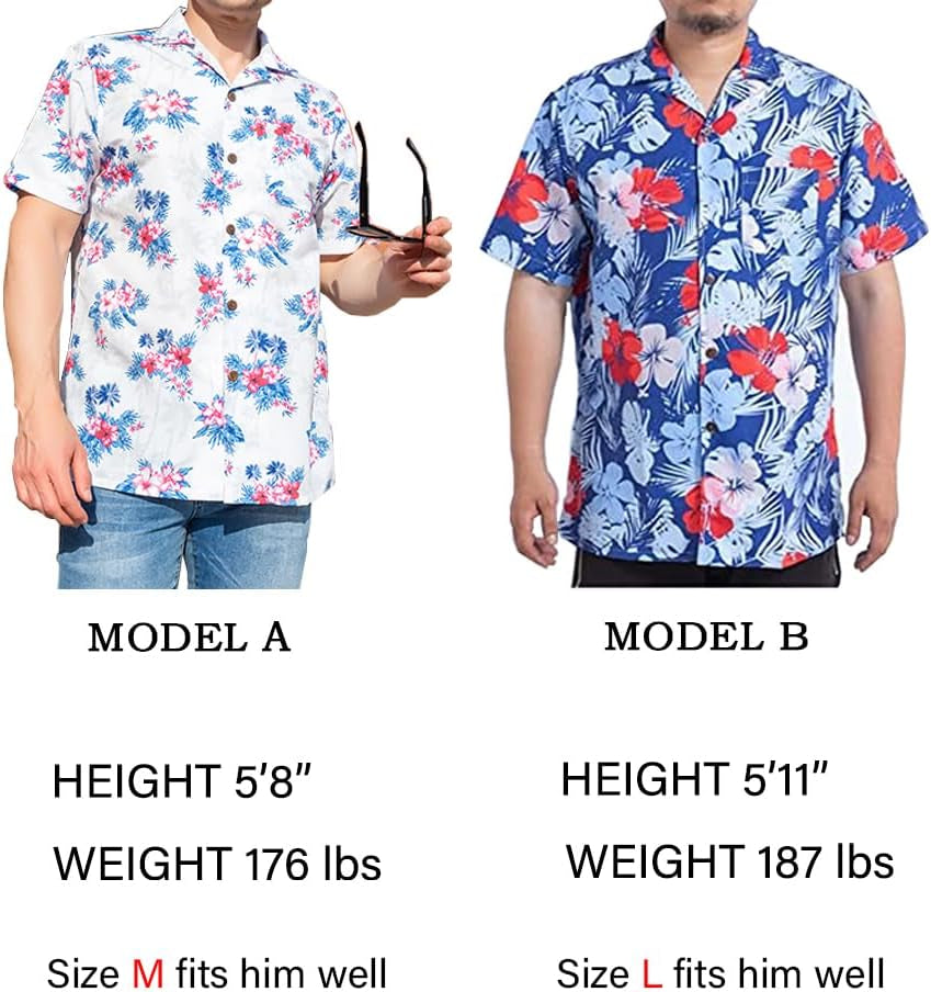 Hawaiian Shirts for Men Regular Fit Short Sleeve Mens Hawaiian Shirts with Large Variety of Colors and Designs Available