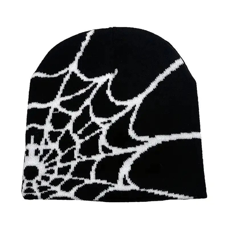 Y2K Beanie Spider Web Hat Y2K Knit Beanie Hat Skullies Beanie Spider Web Beanie Hat Baggy Slouchy Beanie Cap Skull Cap