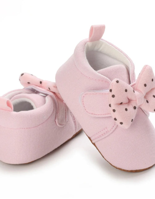 Load image into Gallery viewer, Cute Bow Baby Boy Girls Winter Warm First Walkers Cotton Baby Booties Kids Toddler Slippers Baby First Walkers Crib Shoes
