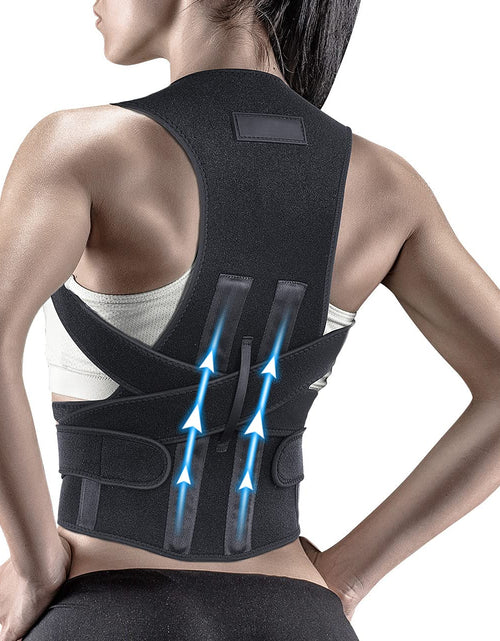 Load image into Gallery viewer, Posture Corrector for Women and Man, Back Brace Support Straightener, Shoulder Lumbar Adjustable Breathable Improve Posture, Neck, Pain Relief Black
