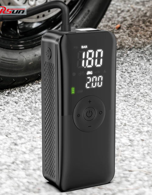 Load image into Gallery viewer, Portable Electric Air Pump Motorcycle Bicycle Tire Air Pump USB Outdoor Emergency Air Compressor Digital Display Smart Air Pump
