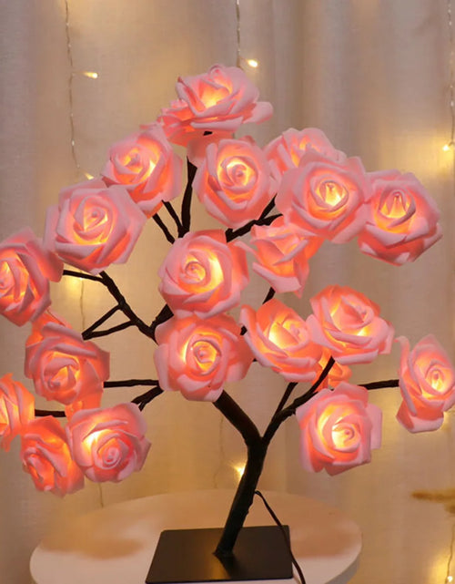 Load image into Gallery viewer, 24 LED Rose Flower Tree Lights USB Table Lamp Home Decoration LED Table Lights Parties Xmas Christmas Wedding Bedroom Decor
