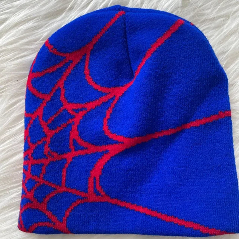 Y2K Beanie Spider Web Hat Y2K Knit Beanie Hat Skullies Beanie Spider Web Beanie Hat Baggy Slouchy Beanie Cap Skull Cap