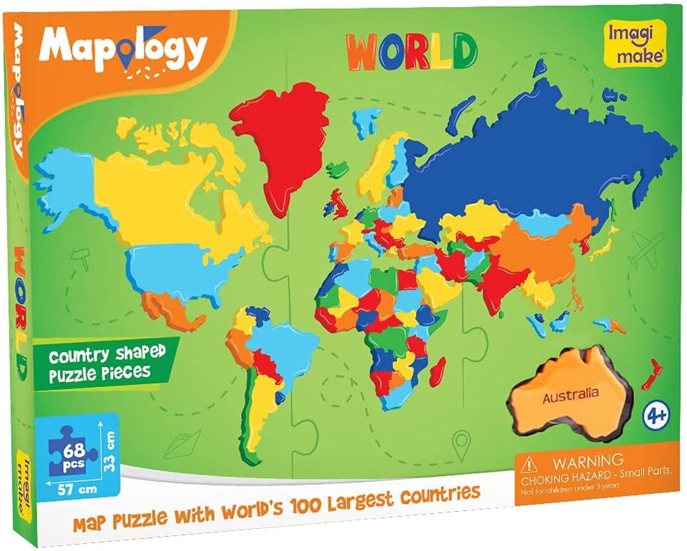 Mapology World Map Puzzle | Educational Toys for Kids 5-7 | Puzzles for Kids Ages 4-8 | Map of the World | 6 Year Old Boy Gifts & Girl Gifts