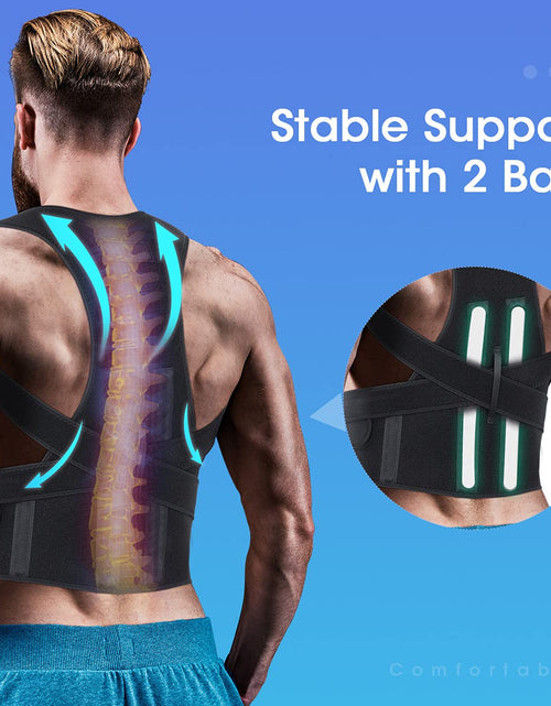 Load image into Gallery viewer, Posture Corrector for Women and Man, Back Brace Support Straightener, Shoulder Lumbar Adjustable Breathable Improve Posture, Neck, Pain Relief Black
