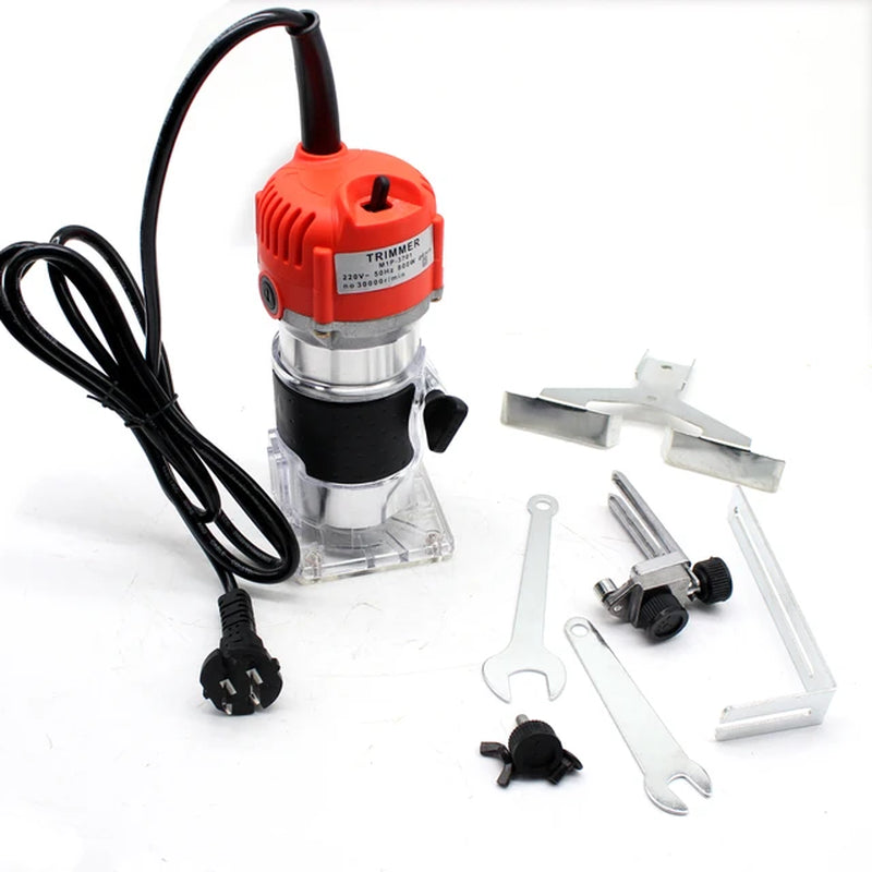 800W 30000RPM Electric Router Wood & Trimmer Woodworking 1/4 Inch Wood Carving Milling Cutting Machine Carpenter Power Tools