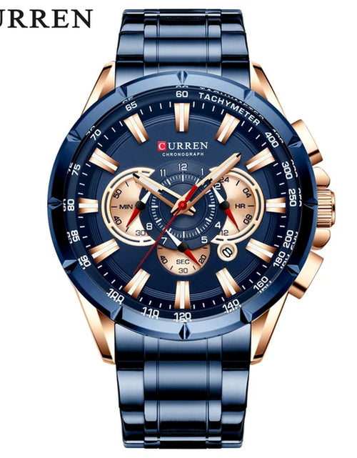 Load image into Gallery viewer, 2021  Men’S Watches Top Brand Luxury Chronograph Quartz Men Watch Waterproof Sport Wrist Watch Stainless Steel Male Clock
