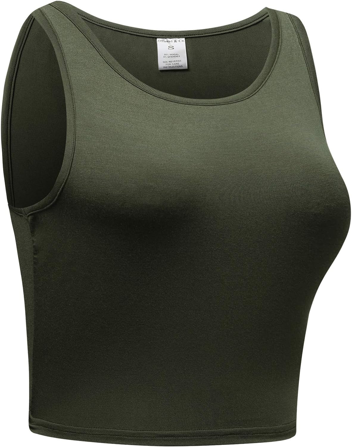 Women'S Basic Crop Tops Stretchy Casual Crew Neck Sleeveless Crop Tank Top