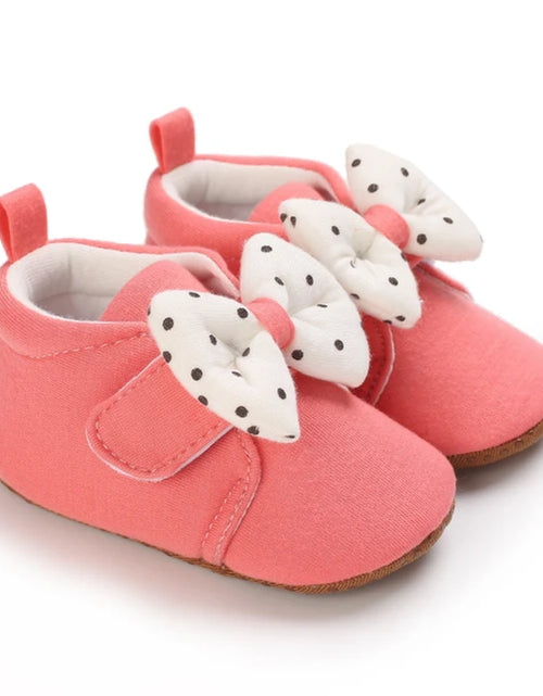 Load image into Gallery viewer, Cute Bow Baby Boy Girls Winter Warm First Walkers Cotton Baby Booties Kids Toddler Slippers Baby First Walkers Crib Shoes
