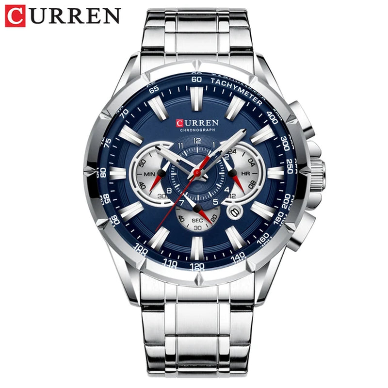 2021  Men’S Watches Top Brand Luxury Chronograph Quartz Men Watch Waterproof Sport Wrist Watch Stainless Steel Male Clock