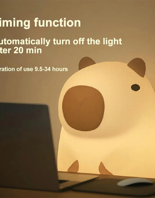 Load image into Gallery viewer, Capybara Silicone Night Light Cute Panda Rechargeable Adjustable Brightness Timing Rechargeable Sleep Nightlights for Kids Room
