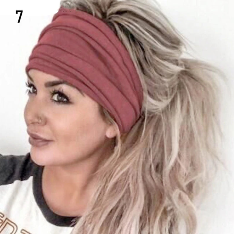 10 Styles Women Stretch Wide Headwrap Sports Running Bandage Hair Bands Yoga Fitness Turban Elastic Headband Cotton Headwear