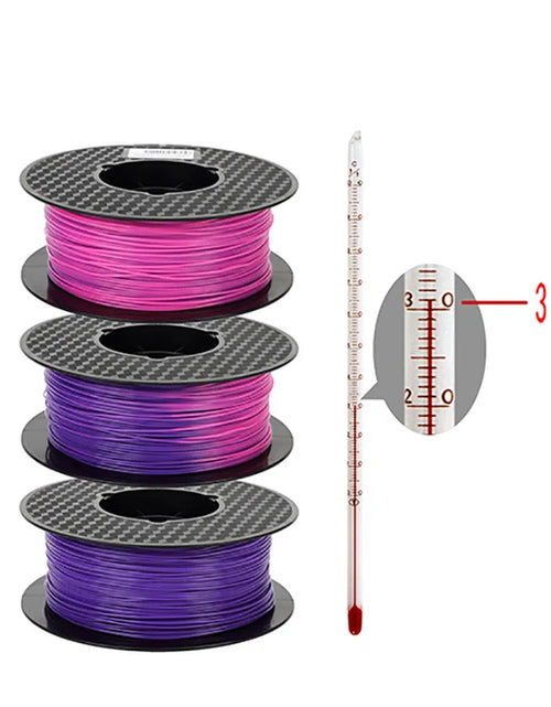 Load image into Gallery viewer, 1.75Mm PLA 3D Printer Filament Color Change with Temperature 31-45 Degrees Dark Green to Red to Yellow 3D Printing Material
