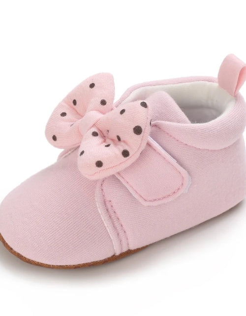 Load image into Gallery viewer, Cute Bow Baby Boy Girls Winter Warm First Walkers Cotton Baby Booties Kids Toddler Slippers Baby First Walkers Crib Shoes
