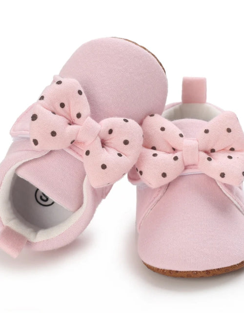 Load image into Gallery viewer, Cute Bow Baby Boy Girls Winter Warm First Walkers Cotton Baby Booties Kids Toddler Slippers Baby First Walkers Crib Shoes
