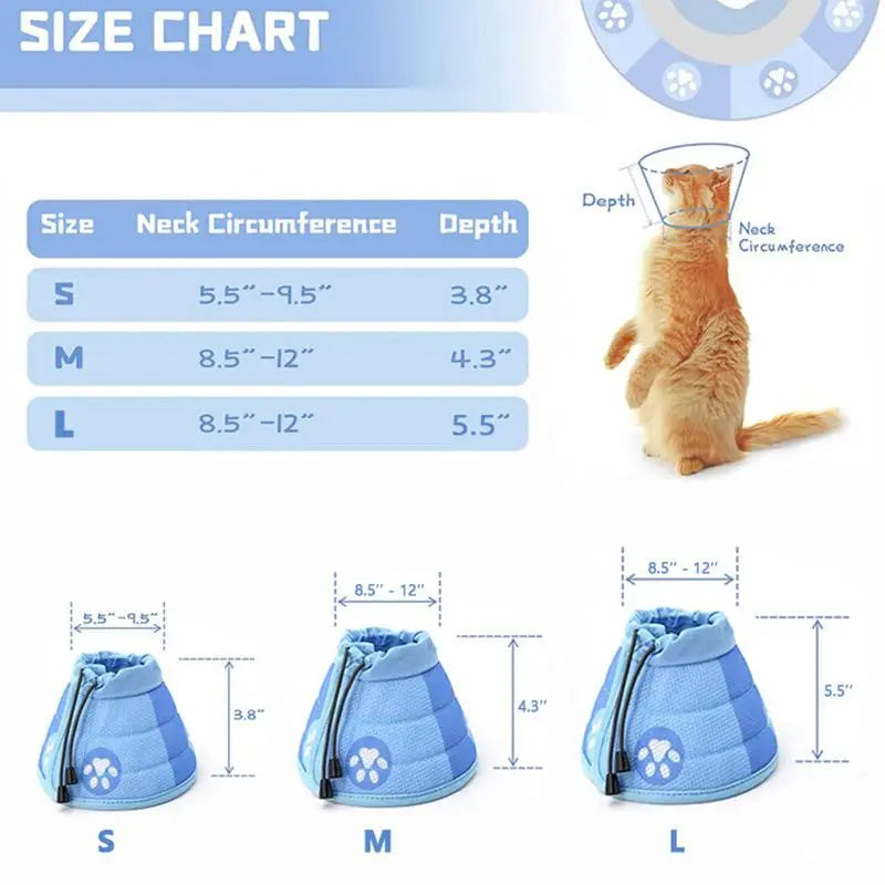 Cat Elizabethan Adjustable Collar Pet Dog Neck Cone Recovery Collar Anti-Bite Protective Medical Neck Ring Pet Accessories