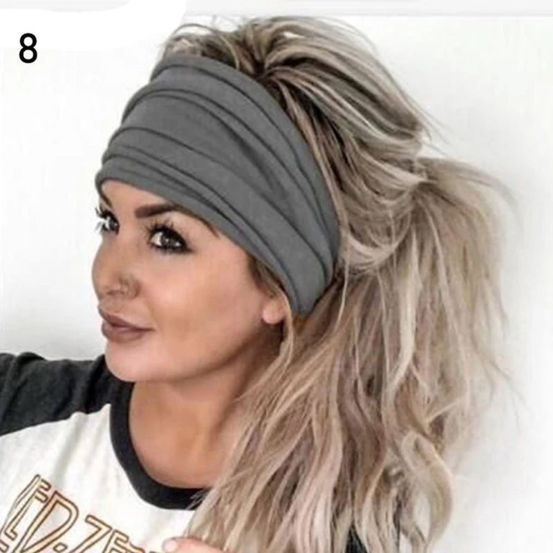 10 Styles Women Stretch Wide Headwrap Sports Running Bandage Hair Bands Yoga Fitness Turban Elastic Headband Cotton Headwear