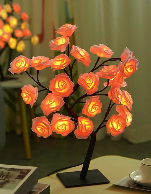 Load image into Gallery viewer, 24 LED Rose Flower Tree Lights USB Table Lamp Home Decoration LED Table Lights Parties Xmas Christmas Wedding Bedroom Decor
