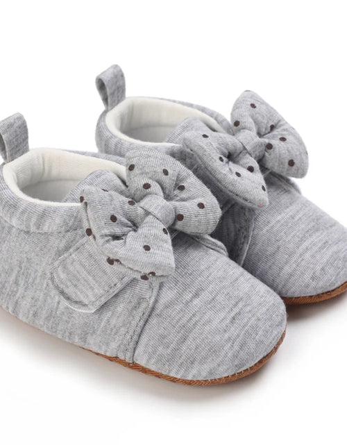 Load image into Gallery viewer, Cute Bow Baby Boy Girls Winter Warm First Walkers Cotton Baby Booties Kids Toddler Slippers Baby First Walkers Crib Shoes
