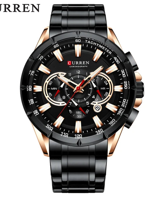 Load image into Gallery viewer, 2021  Men’S Watches Top Brand Luxury Chronograph Quartz Men Watch Waterproof Sport Wrist Watch Stainless Steel Male Clock
