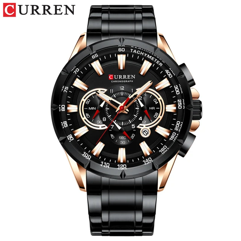 2021  Men’S Watches Top Brand Luxury Chronograph Quartz Men Watch Waterproof Sport Wrist Watch Stainless Steel Male Clock