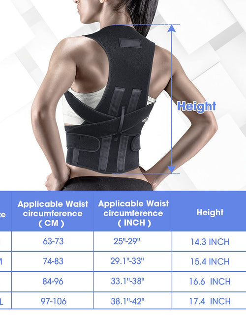 Load image into Gallery viewer, Posture Corrector for Women and Man, Back Brace Support Straightener, Shoulder Lumbar Adjustable Breathable Improve Posture, Neck, Pain Relief Black
