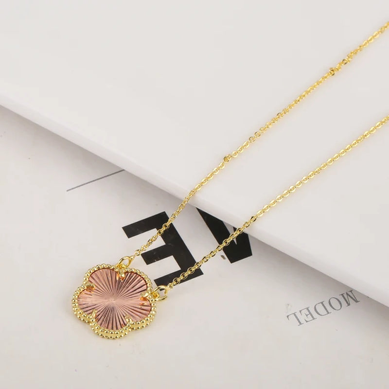 2PC Plant Plum Blossom Zircon Five Leaf Petal Flower Necklace Bracelet Jewelry Set Luxury Beimu Women'S Temperament Gift